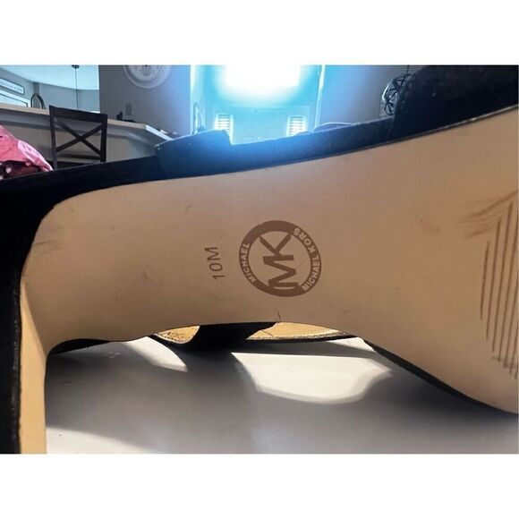 Michael by Michael Kors Women’s Size 10 Suede Peep Toe Slingback Heels Black - Picture 11 of 12